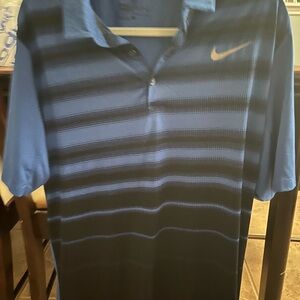 Nike Men's Black and Blue Polo Shirt